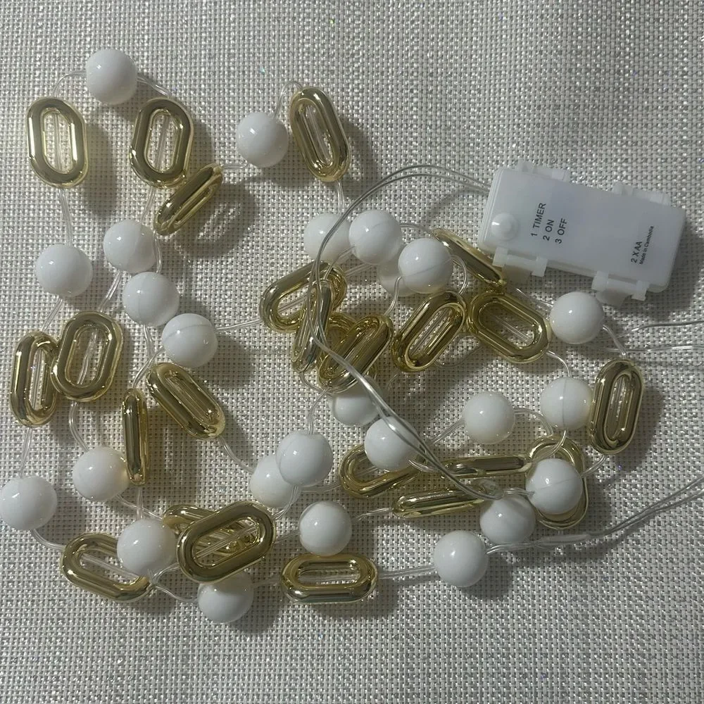 kate spade x Target Indoor Outdoor White Gold Tone String Lights